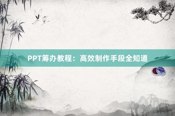 PPT筹办教程：高效制作手段全知道